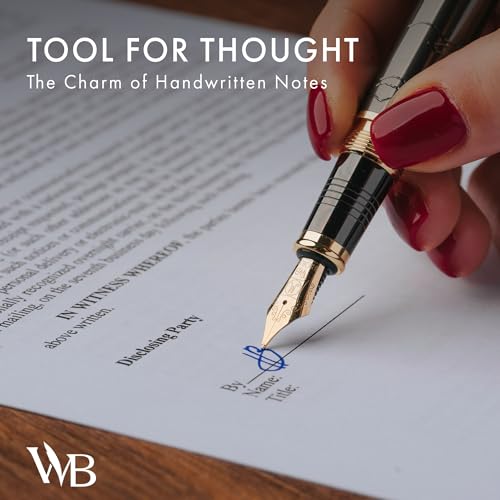 Image of Wordsworth & Black Primori Fountain Pen Set, Gunmetal Gold, Medium Nib | Gunmetal Gold, Gift for Men Women, Metal Body, 18K German Iridium, Calligraphy, Converter + 24 Ink Cartridges, Refillable