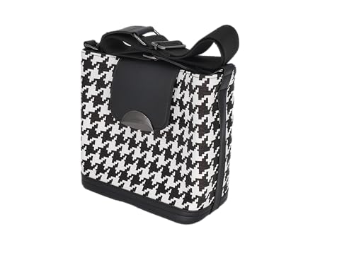 Sac à bandoulière en cuir premium bicolore noir et blanc aux finitions soignées