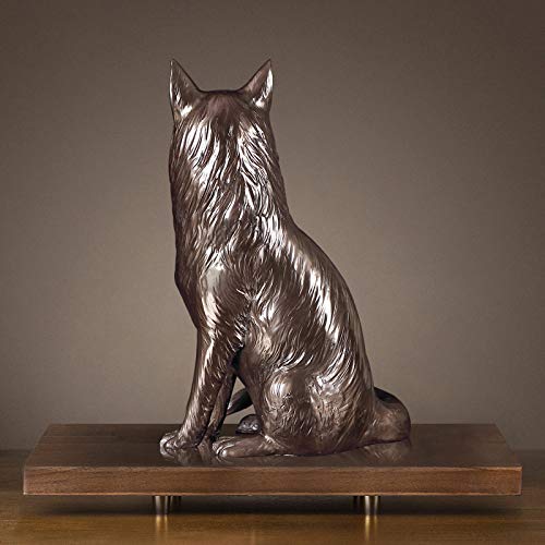 Statue de renard en résine artisanale dorée pour déco chic - 5