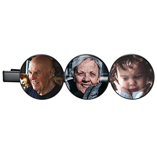 Personalized Metal Large Hair Clips for Women Black Custom Photo DIY Alligator Hair Barrette for Styling Accessories for Thick Curl Hairs 3 charms 02.