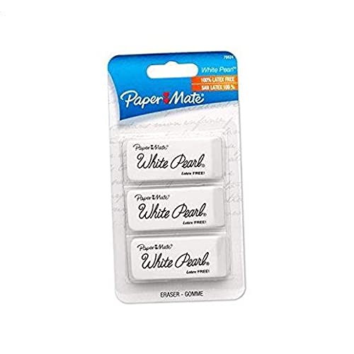 70624 White Pearl Erasers, Large, 3 Count .1 Pack