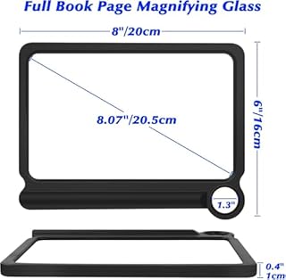 6X 30X Large Magnifying Glass, Handheld Magnifying Glass for Reading, Magnifier Sheet Full Book Page Viewing Area, Lightweight Perfect Magnifiers for Reading Small Prints and Low Vision Seniors