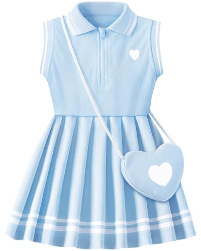 Toddler Girl Sport Dress, Summer Sleeveless Ruffle Kids Beach Sundress and Casual Outfit Pink (US, Age, 7 Years, 8 Years, Blue)