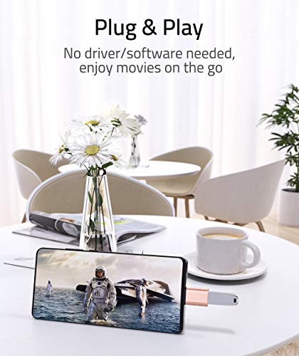 Image of Syntech USB C to USB Adapter Pack of 2 USB C Male to USB3 Female Adapter Compatible with iPhone 17 Pro Max MacBook Pro Air 2024 iMac iPad mini Pro, Other Type C or Thunderbolt 5 /4 Devices, Rose Gold
