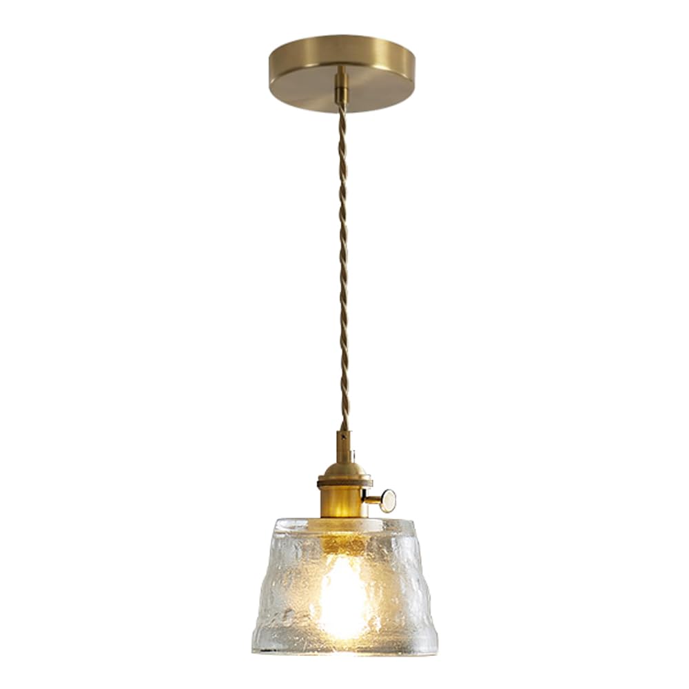 KBUUKYYXouy Transparent Glass Hanging Lamp, Modern Industrial Style Chandelier, E26 Light Source Single Head Pendant, Restaurant Living Room Bedroom Decoration Fixtures