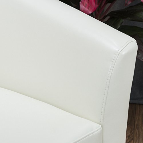 Great Deal Furniture Corley Off-White Leather Swivel Club Chair #TOP2