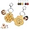 Godchoices Custom Pet Fur Memory Keyring Personalised Dog Cat Hair Keepsake Keychain Paw Print Charm with Printed Name Date