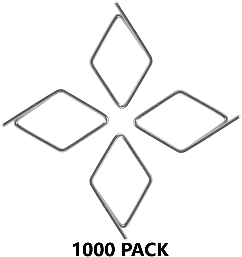 (1000 Pack) Diamond Clip Fasteners for Fire Extinguisher Inspection Tags