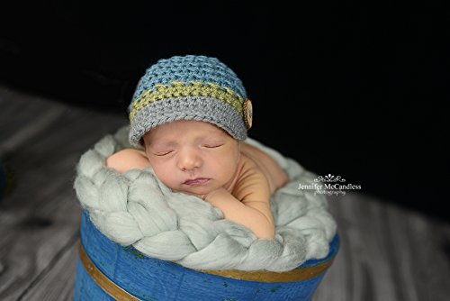 Wide Gray Merino Wool Basket Filler, Soft Basket Stuffer, Newborn Photography, Basket Prop, Soft Wool Prop, Photography Prop Braid, 15.5 Ft. Long
