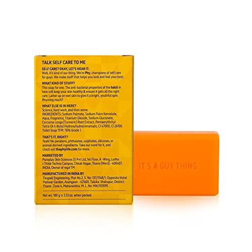 Image of Phy Complete Care Turmeric Soap | Cleanses skin without drying | Deeply nourishes skin | Rich lather | Premium soap for men | 100% Vegan
