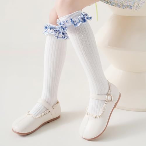 2025 Spring Girls Calf Socks Fashionable Hosiery Korean Version Stockings Children's Legwear Half High Tube Socks2