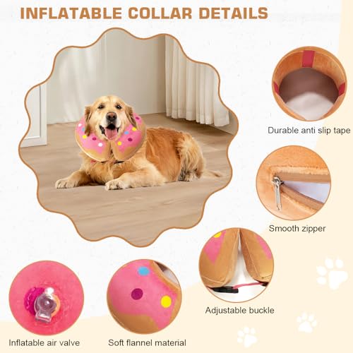 HMCEY Aufblasbare Halskrause Hund,Schutzkragen Hund,Hundekragen Leckschutz,Einstellbarer Halskrause Katze Weich,Katzenkragen,Kragen für Hunds Nach Op,Wiederherstellung Halsband für Genesung Nach