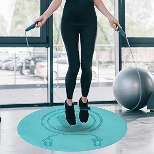 Esterilla de ejercicio redonda antideslizante para cuerda de saltar, amortiguadora de impactos, impermeable, fácil de limpiar, adecuada para interiores miniatura 4
