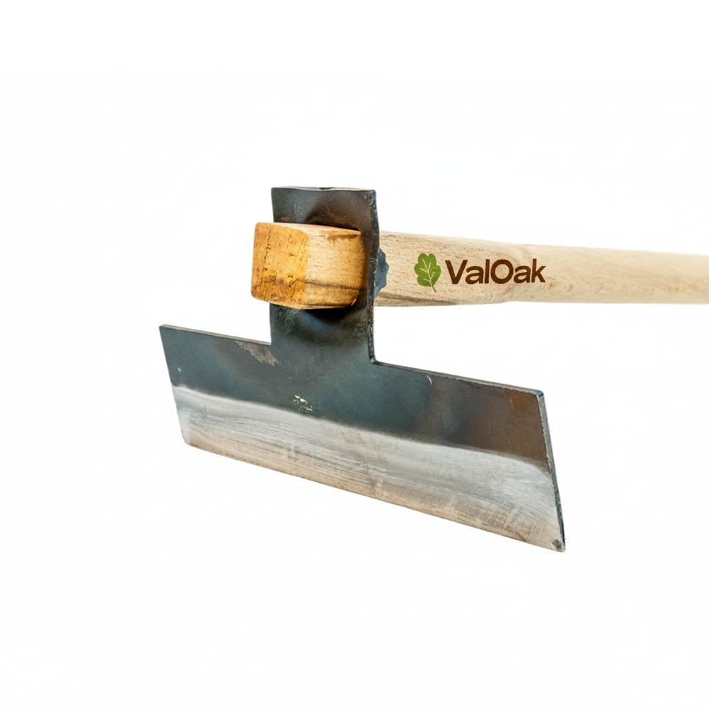Valoak Zappa Tipo Raspafango da Giardinaggio | Manico in Legno di Faggio da 110 cm | Lama in Acciaio da 8x30 cm | Made in Italy