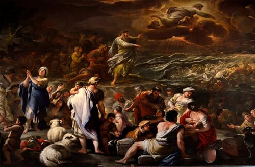 Graffiti art mural parting red sea pour salon moderne 60x90cm