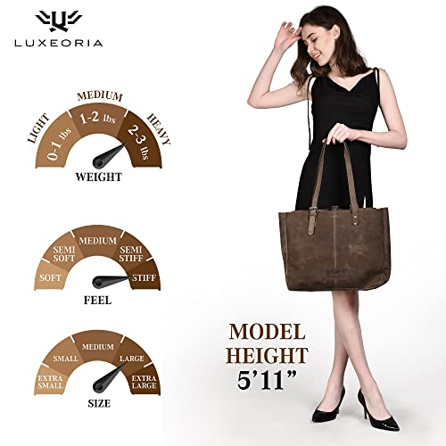 Image of Leather Tote Bag for women, Genuine Leather Totes, Shopping Bag, Gifts for Women