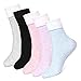 EXTSUD Chaussettes Chauds 5 Paires de Chaussettes d'hiver en Coton Épais Thermique Antidérapantes pour Femmes, Bleu/noir/gris/violet/rose, Taille unique