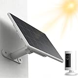 Solarpanel, 6W Solarmodul, Solar Panels für Ring Kamera, mit 3m Verlängerungskabel, IP66 Wetterfest, 5V, 360° Verstellbarer Ausziehbarer Bügel