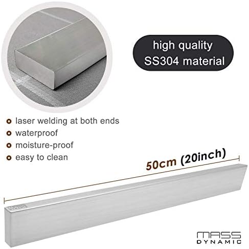 MASS DYNAMIC Magnetic Knife holder - 50 cm - Ideal Kitchen knives Storage Rack, Wall Mounted Utensil Organiser Metal Bar, Perfect Tools Organizer Large Strip (20 Inch)