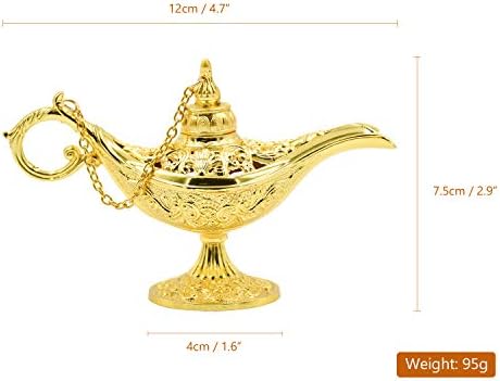 NATEE Vintage Magical Legend Aladdin's Genie Lamp for Home/Wedding Table Decoration, Collectable Rare Classic Arabian Costume Props Lamp Pot