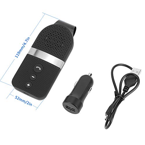 Slopehill Bluetooth Car Speaker for Cellphone, Wireless Handsfree Bluetooth Car Speakerphone with Clear Sound for Safely Talking, Driving and Music Streaming, Rechargeable, Visor Clip, Dual 2W Speaker