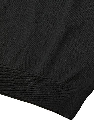 Suéter Masculino com Gola Redonda em Jérsei de Algodão com Detalhes em piquet Caviar, Preto/Branco/P