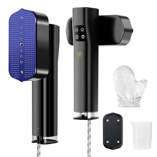 Stiratore Verticale 1200W, Ferro da Stiro da Viaggio 2-in-1 con Riscaldamento Rapido 15s, Mini Ferro da Stiro Verticale da Viaggio da 700 g per Indumenti, Ideale per Viaggi, Ufficio e Casa