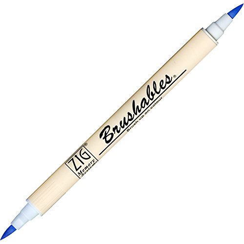 Marqueurs pointe pinceau poudre 302 Bleu Zig pour Bullet journal sans bavure sur papier