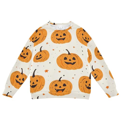 JUNZAN Cartoon Cute Pumpkins Big Boys Sweatshirt Hoodie Crewneck Fall Tops Shirts Party 4T