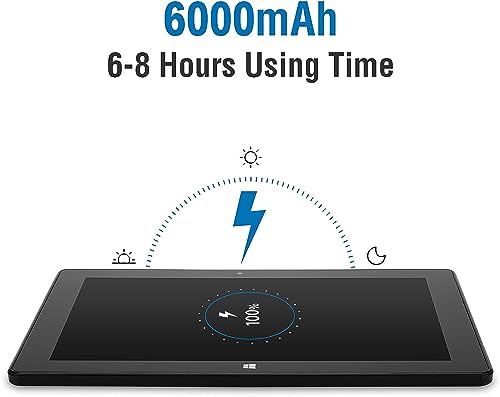 KBJPADS Tablet Windows de 10,1 polegadas, 6 GB de RAM, 64 GB ROM, Windows 11, tablets, computador, Intel Celeron N4000, IPS 1280 x 800 2,8 GHz, câmera dupla de 2 MP + 5 MP, bateria de 6000 mAh - Imagem 3