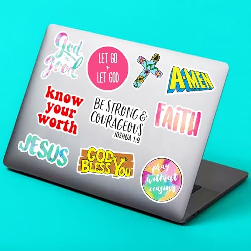 image for KASANYER 220Pcs Inspirational Christian Stickers Bulk, Vinly Waterproo