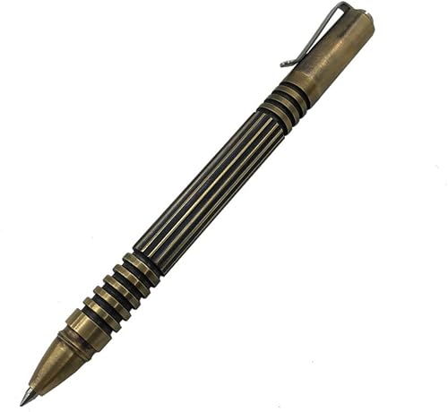 Miniatura 33 de EDC Bolt Action Pen - Bolígrafo de latón macizo hecho a mano, bolígrafo táctico de metal para regalo de hombres, herramienta de escritura al aire
