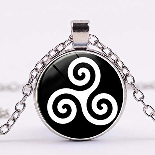 LASISZ MALATA Trendy Teen Wolf Collier Argent Triple Spiral Verre Pendentifs Choker Punk Colliers Hommes Femmes, Style 1