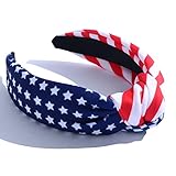 CULHEITE American Flag Knotted Headband Independence Day USA Patriotic Stars Stripes Twist Hair Acce