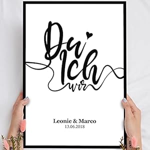 Holzbild Du Ich Wir – personalisierbar zum Hinstellen/Aufhängen optional beleuchtet, personalisierte geschenke freundin…