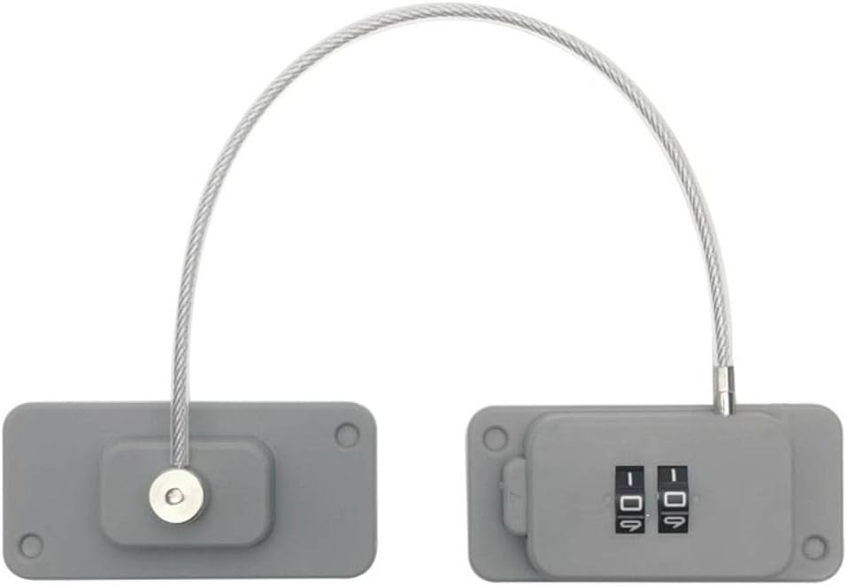 Safety Lock Adjustable Window Restrictor Portable No Drilling Refrigerator Door Coded Lock Multifunction Anti-Pinch(Grey-2-digit)