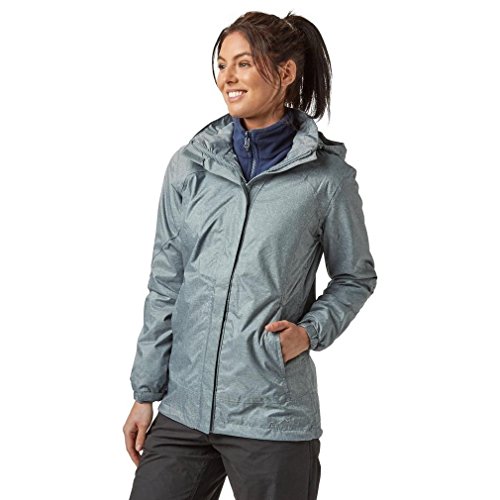Peter Storm Women's Glide Marl Waterproof Jacket with Adjustable Rollaway Hood and Zipped Pockets, Breathable & Lightweight Ladies Rain Coat (UK, Numeric, 16, Regular, Regular, Grey)