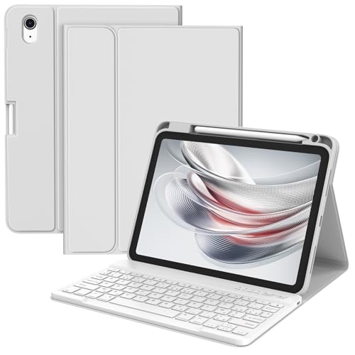 Coque Clavier pour iPad A16 11/10 Ème Génération(11 Pouces 2025/10.9 Pouces 2022), AZERTY Français, Housse Amovible avec Clavier Bluetooth sans Fil pour iPad 2022 10eme/11eme
