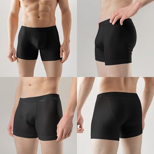 Image of HK47 Men Underwear Pack, Ice Silk Stretchable Breathable Trunks, Regular Fit Men's Brief, Anti Bacterial Quick Dry Innerwear for Men
