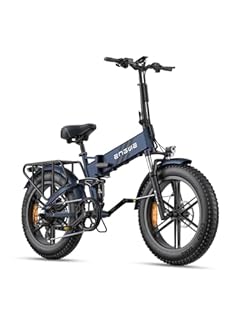 ENGWE Bicicletta Elettrica Pieghevole| 768Wh 16AH Durata 110KM| 20"×4.0" Fat Tire|Sensore di Coppia| Sospensione Completa| 8 Velocità| ENGINE Pro 2.0 (Blu Notte)