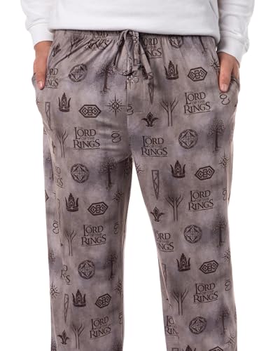 The Lord of The Rings Men's Tossed Print Tree of Gondor Crown Sleep Pajama Pants3