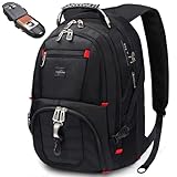 Extra Large Travel Laptop Backpack - TSA 17.3 Inch Water Repellent Anti Theft Business College School Bookbag With USB 2.0 Charging Port - Heavy Duty Computer Backpacks for Men/Women Black