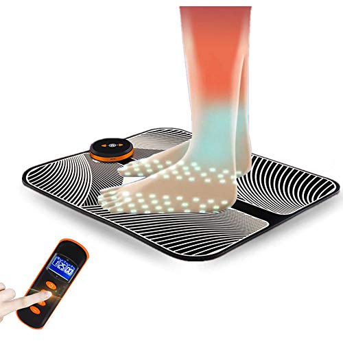 Elektrische voet Massager Mat - Smart EMS Foot Massager Pad - Voet ABS Foot Circulation Stimulator voor verlicht pijn en pijn in benen en vermindert gezwollen voeten & enkels (Lithium batterij 110mAh)