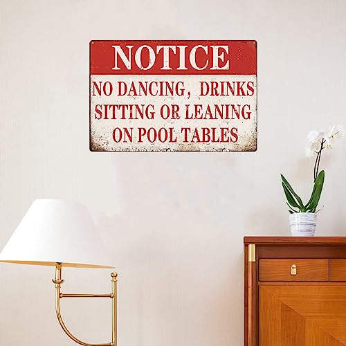 Cartel metálico reglas para mesa de billar 8x12 pulgadas miniatura 7