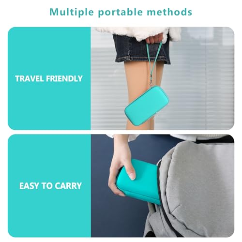 Image of Supmay Hard Carrying Case Compatible with Nintendo DS Lite NDSL, Gameboy Advance Games Storage Holder Travel Bag with Mesh Pocket for USB Charging Cable, Stylus, Earphones, Game Cartridge, Green