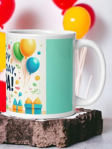 Image of Better Gift Flowers Happy Birthday Papa Customized Mug, Round Shaped Multicolor Themed Coffee Mugs, Mug for Gifting, Gifting Items for Family, Friends & Closed Ones