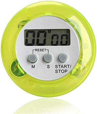 Sports Imports LLC 2.5" Small Mini Digital Alarm Clock Round Magnetic LCD Digital Kitchen Countdown Timer Alarm with Stand Kitchen Timers (Green)