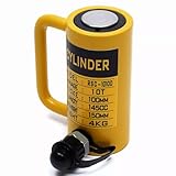 10 Tons Hydraulic Cylinder Jack 4in/100mm Stroke Solid Hydraulic Ram Single Acting Lifting Ram Jack Lifting Cylinder Retract Automatically for Bridge Shipbuilding Construction (10 Ton 4 inch)