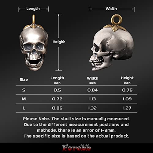 Skull Pendant Charm for Necklace Bracelet 925 Sterling Silver Handcrafted Gothic Rock Punk Diablo Biker Locomotive Retro Matte [Heavy 60007]2