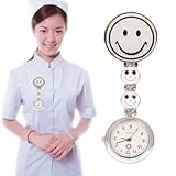Lächeln-Art-bewegliche Alloy Krankenschwester Runde Quarz-Armbanduhr-Uhr mit Pin (weiß)